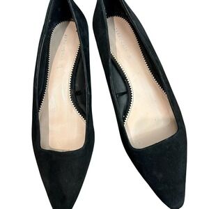 Zara Woman Size 38 Black‎ Suede Low Heel Flats Pointed Toe Y2K Whimsy Goth Fairy